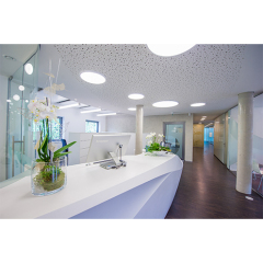Male Hospital Artificial Stone Reception Table Round Live Edge Front Desk
