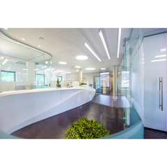 Male Hospital Artificial Stone Reception Table Round Live Edge Front Desk