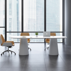 Solid Surface Nordic Design Style Conference Meeting Tables for Living Room
