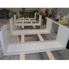 U Shape Office Staff Side Table Modern Corian Stone High Top Office Desks