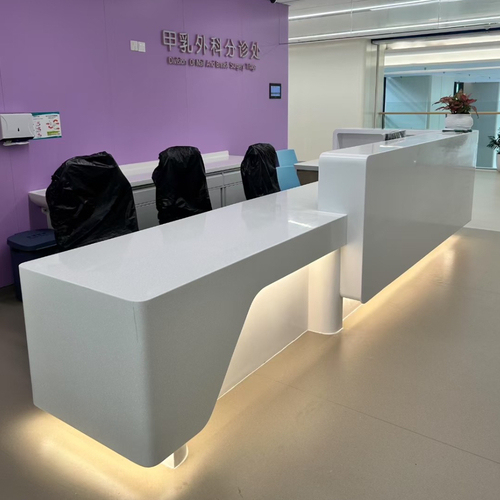 Solid Surface Quartz Stone Lighted Reception Desk Table With ADA Compliant