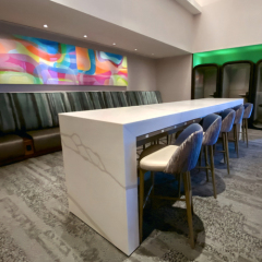 Long Size Corian Solid Surface Restaurant Hotel Kitchen Bar Dining Table