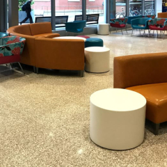 Office Living Room Side Desk Table Set Modern Circular Stone Coffee Tables