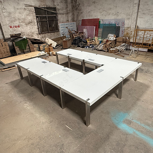 Corian Solid Surface U Shape Conference Table White Boardroom Furniture
