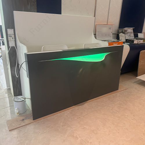 Curved Solid Surface Stone Lavatory Sink Wash Basin Led Bathroom Sink for Hotel