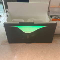 Curved Solid Surface Stone Lavatory Sink Wash Basin Led Bathroom Sink for Hotel