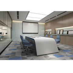 Smart Multimedia Conference Table Set Artificial Marble Boardroom Furniture