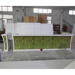 Hotel Club Led Light Front Bar Counter and Chairs White Corian Bar Countertops