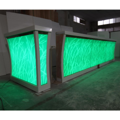 Hotel Club Led Light Front Bar Counter and Chairs White Corian Bar Countertops