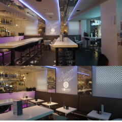 Krion Solid Surface Changing Internally Illuminated LED House Bar Counter