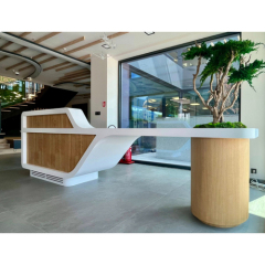 Ikea Office Public Furniture 12mm Corian Acrylic Sheet Made Reception Desk