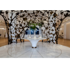 Ikea Home Furniture Artificial Corian Solid Surface Stone Dining Table for 10 Persons