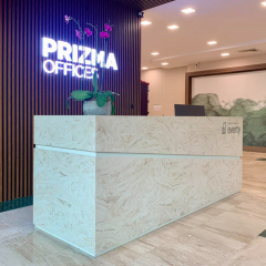 Welcoming Reception Desk Chinese Corian Acrylic Office Furniture Fabricator