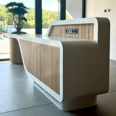 Ikea Office Public Furniture 12mm Corian Acrylic Sheet Made Reception Desk