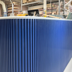 Houston in Stock Reception Counter Engraved Pattern Blue Corian Desk Furniture