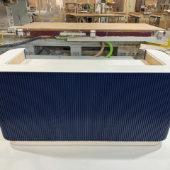 Houston in Stock Reception Counter Engraved Pattern Blue Corian Desk Furniture