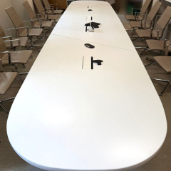 Solid Surface Stone Conference Table Solution Modern Epoxy Resin Meeting Room Furniture