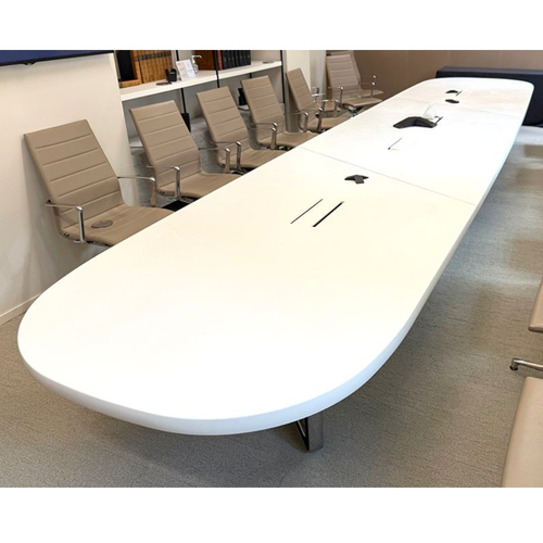 Solid Surface Stone Conference Table Solution Modern Epoxy Resin Meeting Room Furniture