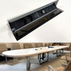Solid Surface Stone Conference Table Solution Modern Epoxy Resin Meeting Room Furniture