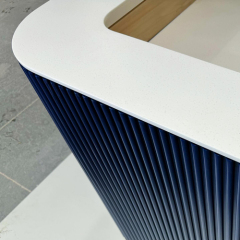 Houston in Stock Reception Counter Engraved Pattern Blue Corian Desk Furniture