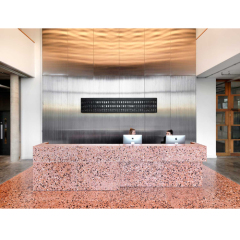 Red Corian Quartz Terrazzo Reception Table Awsome Design Office Desk