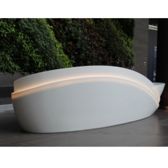 Stylish LED Hanex Solid Surface Stone Reception Table Modular for Yoga Studio