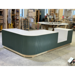 Custom Corian Cashier Bar Front Counter Industrial Look Cake Shop Furniture