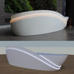 Stylish LED Hanex Solid Surface Stone Reception Table Modular for Yoga Studio