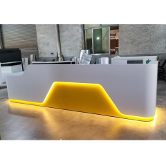 Amazon Hot Sale Business Corian Podium Reception Desk Tables with LED
