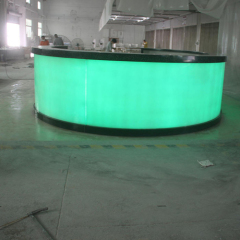 Black Corian Solid Surface Kitchen Countertops Led Round Glass Bar Counter