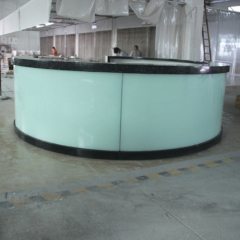 Black Corian Solid Surface Kitchen Countertops Led Round Glass Bar Counter