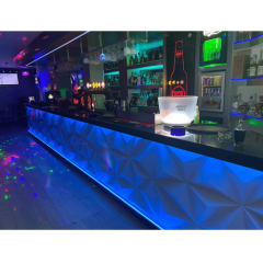 Colorful and Luxury Led Light Bar Furniture Diamond Shape Hotel Bar Counter
