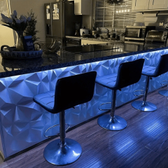 Colorful and Luxury Led Light Bar Furniture Diamond Shape Hotel Bar Counter