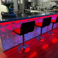 Colorful and Luxury Led Light Bar Furniture Diamond Shape Hotel Bar Counter