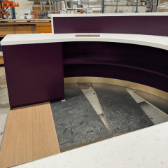 Semicircle Home Kitchen Table Modern Corian Quartz Stone Bar Counter Top
