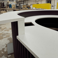 Semicircle Home Kitchen Table Modern Corian Quartz Stone Bar Counter Top
