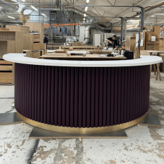 Semicircle Home Kitchen Table Modern Corian Quartz Stone Bar Counter Top