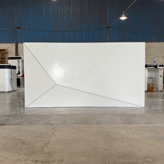 High Grade Corian White Stone School Reception Desk Small Information Counters