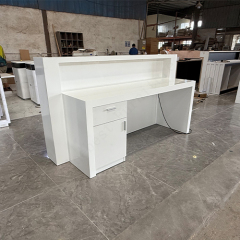 High Grade Corian White Stone School Reception Desk Small Information Counters