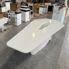 Hexagon Shape Table Top White Corian Stone Office Board Meeting Conference Table