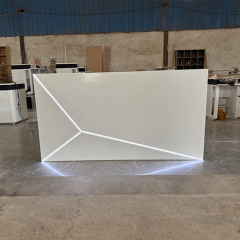 High Grade Corian White Stone School Reception Desk Small Information Counters