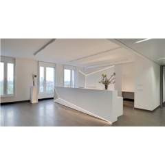 High Grade Corian White Stone School Reception Desk Small Information Counters