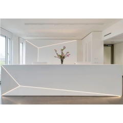 High Grade Corian White Stone School Reception Desk Small Information Counters