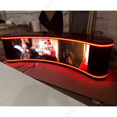 Custom Made Led Screen Reception TV Desk Black Host Studio Furniture
