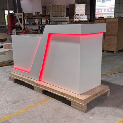 Private Customization Corian Reception Desk Led Hair Salon Spa Furniture