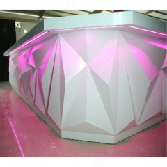Brilliant Corian Solid Surface Pink Led Restaurant Hotel Bar Counter Equipment