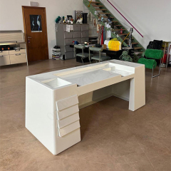 Industrial Design White Solid Surface Console Reception Desk for Factory