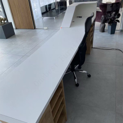 French Style Tech Office Company Used Reception Desks With Led Light