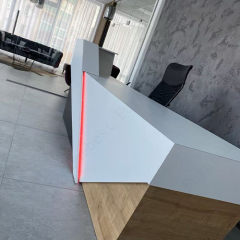 French Style Tech Office Company Used Reception Desks With Led Light