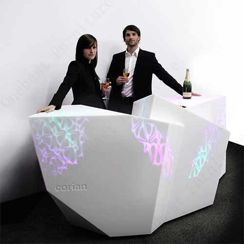Small Size Lighting Up Home Corian Stone Drinking Kitchen Bar Counter